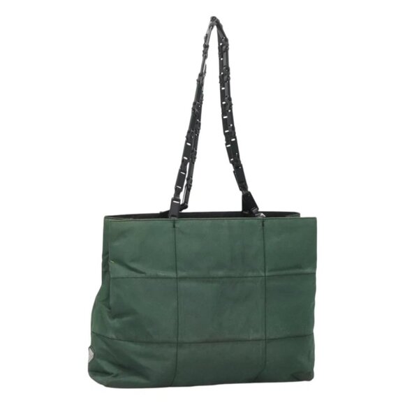 PRADA Shoulder Bag Nylon Green Silver Auth bs25592 - Picture 1 of 15